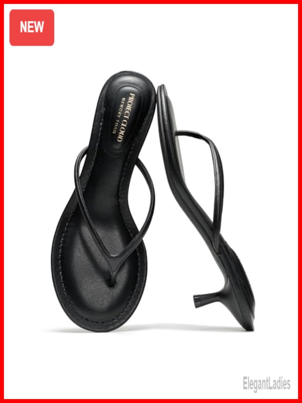 Genuine Leather Kitten Heel Thong Sandals Strappy Dressy
